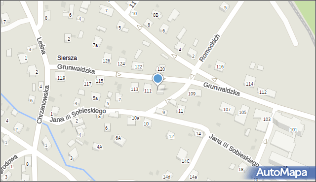 Trzebinia, Grunwaldzka, 111a, mapa Trzebinia