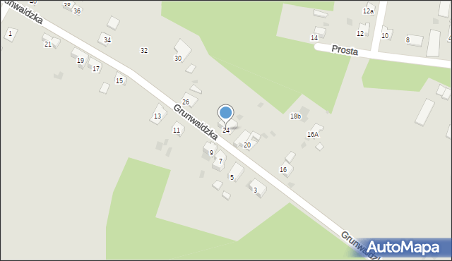 Trzebinia, Grunwaldzka, 24, mapa Trzebinia