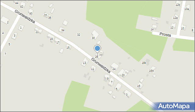 Trzebinia, Grunwaldzka, 28, mapa Trzebinia