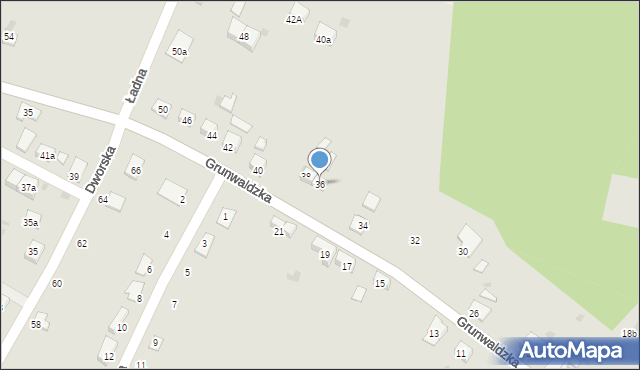 Trzebinia, Grunwaldzka, 36, mapa Trzebinia