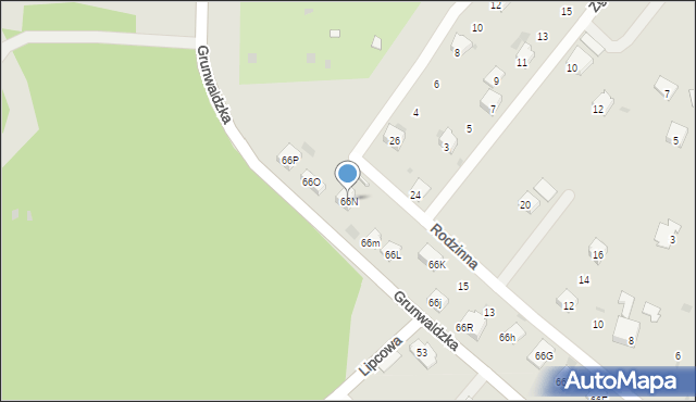 Trzebinia, Grunwaldzka, 66N, mapa Trzebinia