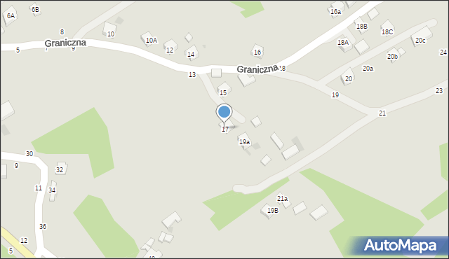 Tuchów, Graniczna, 17, mapa Tuchów