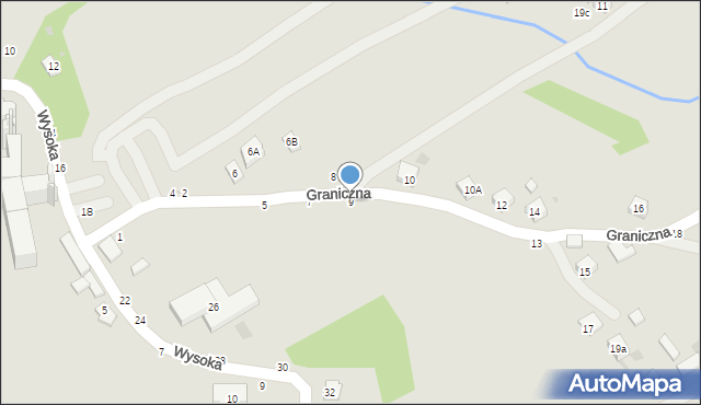 Tuchów, Graniczna, 9, mapa Tuchów