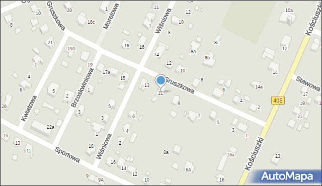 Tułowice, Gruszkowa, 11, mapa Tułowice