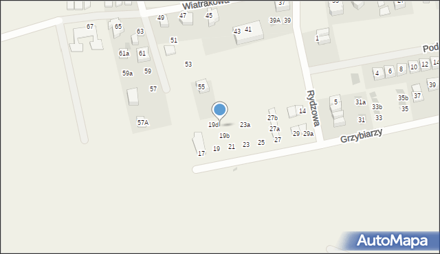 Tupadły, Grzybiarzy, 19c, mapa Tupadły