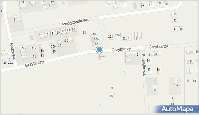 Tupadły, Grzybiarzy, 28, mapa Tupadły