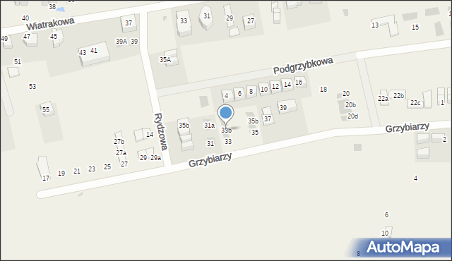Tupadły, Grzybiarzy, 33b, mapa Tupadły