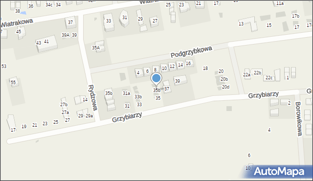 Tupadły, Grzybiarzy, 35b, mapa Tupadły