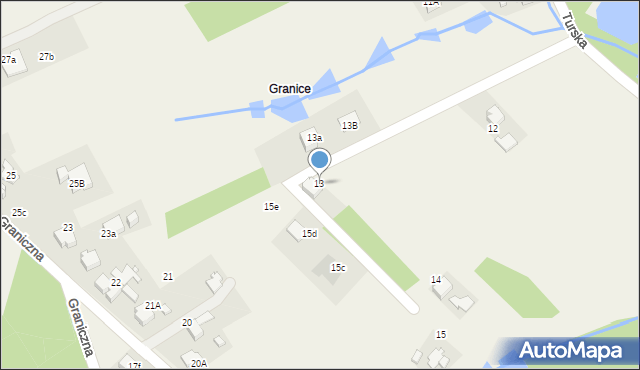 Turza Śląska, Graniczna, 13, mapa Turza Śląska