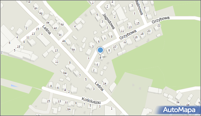 Twardogóra, Grzybowa, 6, mapa Twardogóra