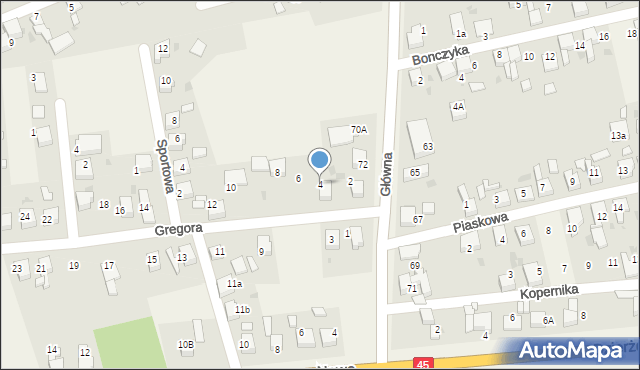 Tworków, Gregora Józefa, ks., 4, mapa Tworków