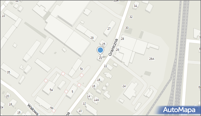 Tychy, Graniczna, 21, mapa Tychów