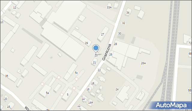 Tychy, Graniczna, 23, mapa Tychów