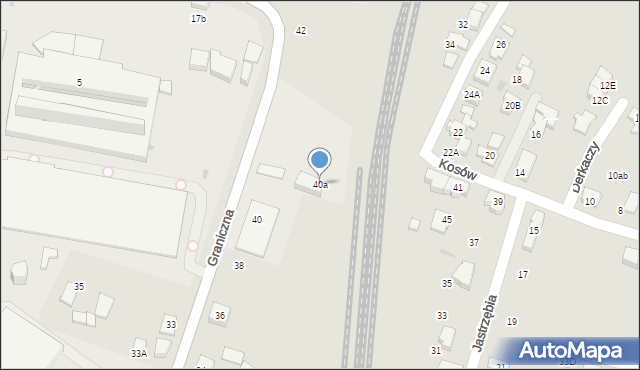 Tychy, Graniczna, 40a, mapa Tych&oacute;w