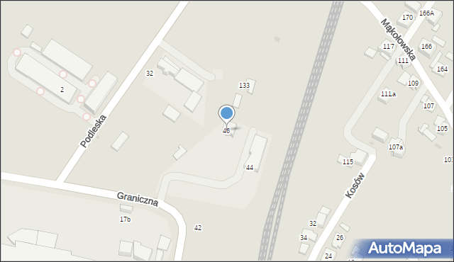 Tychy, Graniczna, 46, mapa Tychów