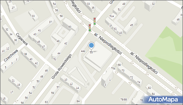 Tychy, Grota-Roweckiego Stefana, gen., 53, mapa Tychów