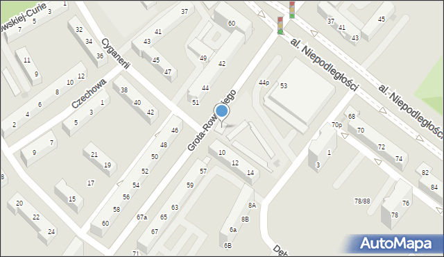 Tychy, Grota-Roweckiego Stefana, gen., 55, mapa Tych&oacute;w