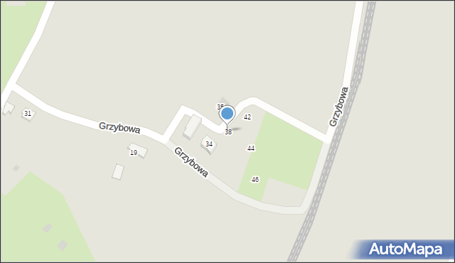 Tychy, Grzybowa, 38, mapa Tychów