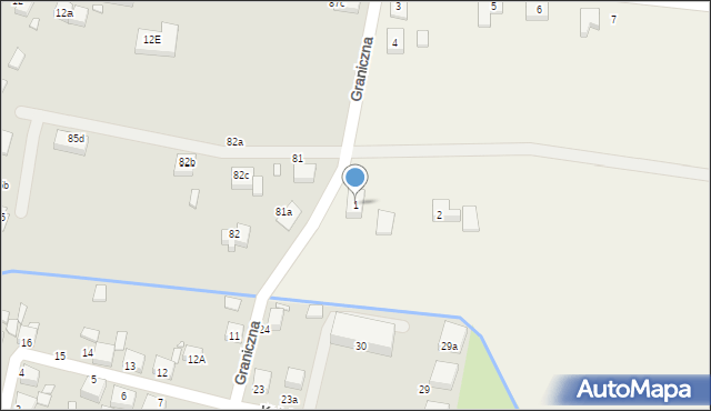 Uniegoszcz, Graniczna, 1, mapa Uniegoszcz