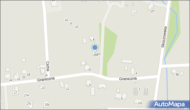 Ustroń, Graniczna, 10A, mapa Ustroń