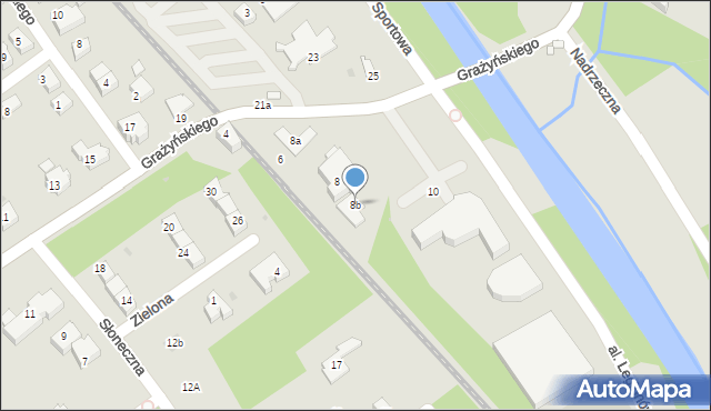 Ustroń, Grażyńskiego Michała, dr., 8b, mapa Ustroń
