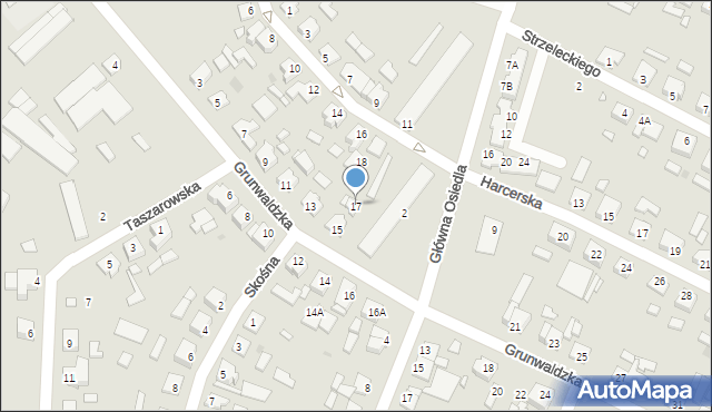 Wągrowiec, Grunwaldzka, 17, mapa Wągrowiec