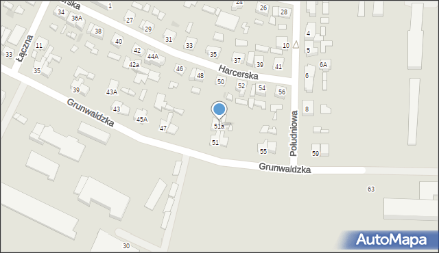 Wągrowiec, Grunwaldzka, 51a, mapa Wągrowiec