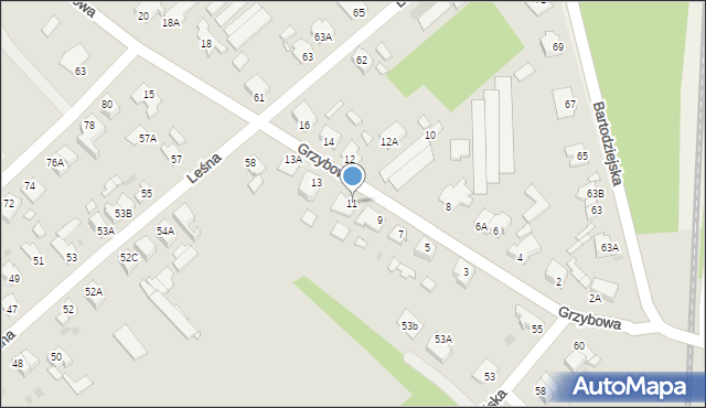 Wągrowiec, Grzybowa, 11, mapa Wągrowiec