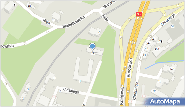 Wałbrzych, Graniczna, 1A, mapa Wałbrzycha