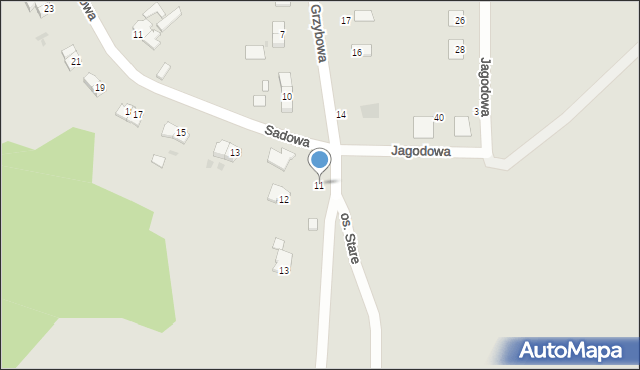 Wałbrzych, Grzybowa, 11, mapa Wałbrzycha