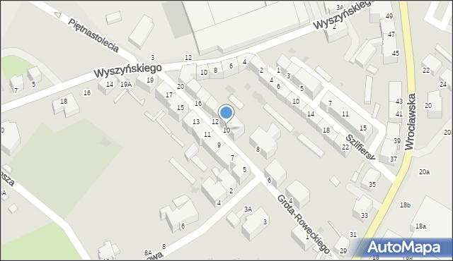 Wałbrzych, Grota-Roweckiego Stefana, gen., 10, mapa Wałbrzycha