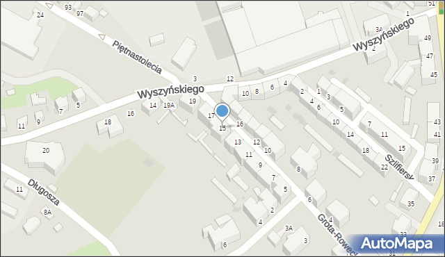 Wałbrzych, Grota-Roweckiego Stefana, gen., 15, mapa Wałbrzycha