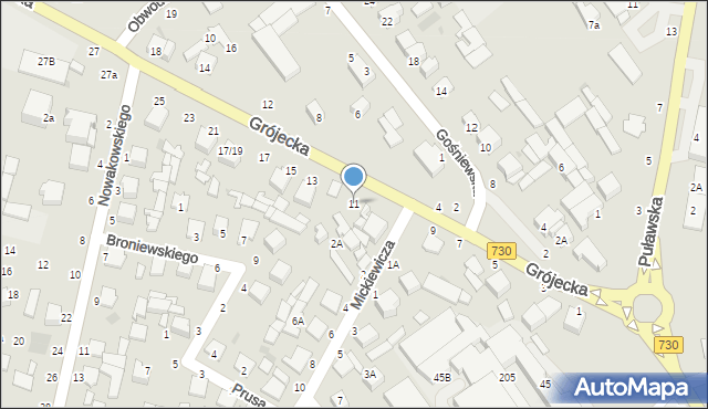 Warka, Grójecka, 11, mapa Warka
