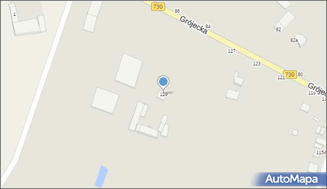 Warka, Grójecka, 129, mapa Warka