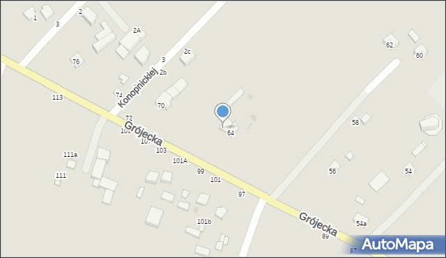 Warka, Grójecka, 66, mapa Warka