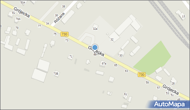 Warka, Grójecka, 69, mapa Warka