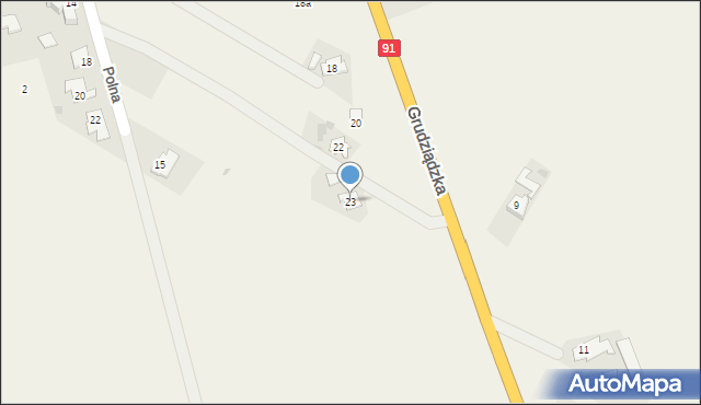 Warlubie, Grudziądzka, 23, mapa Warlubie