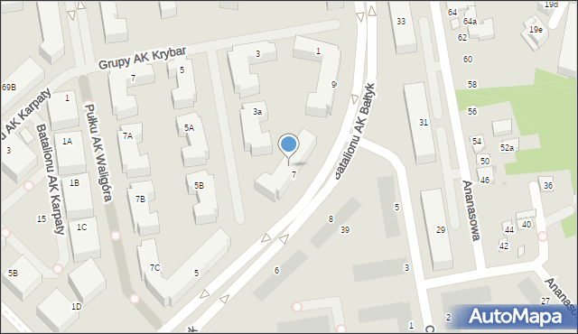 Warszawa, Grupy AK Krybar, 3b, mapa Warszawy