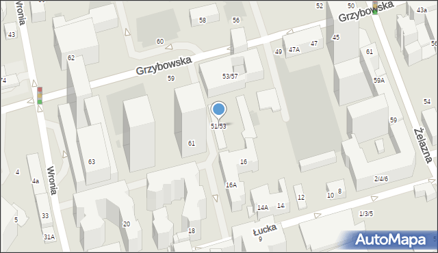 Warszawa, Grzybowska, 51/53, mapa Warszawy