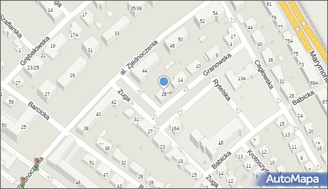 Warszawa, Granowska, 18, mapa Warszawy