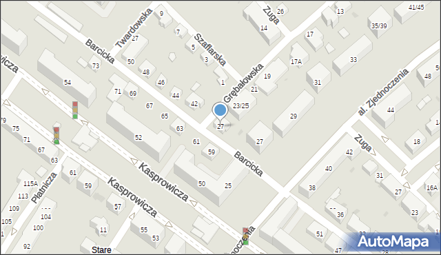 Warszawa, Grębałowska, 27, mapa Warszawy