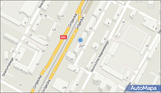 Warszawa, Grójecka, 103, mapa Warszawy