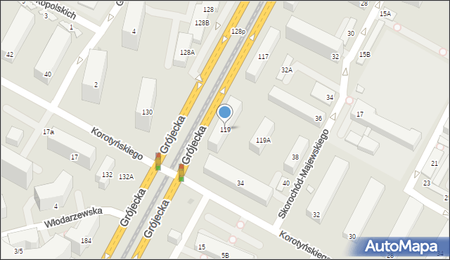Warszawa, Grójecka, 119, mapa Warszawy