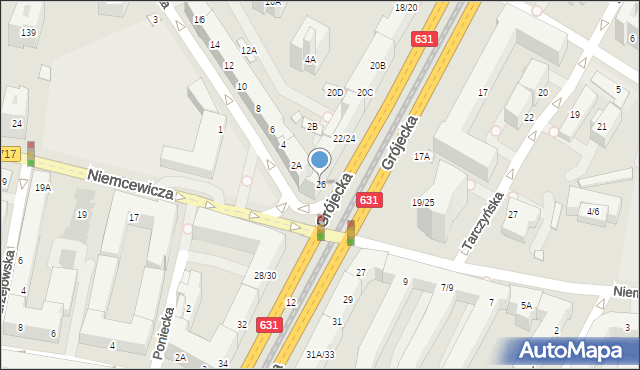 Warszawa, Grójecka, 26, mapa Warszawy