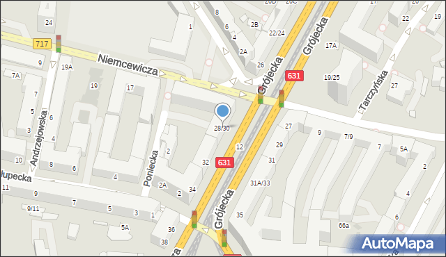 Warszawa, Grójecka, 28/30, mapa Warszawy