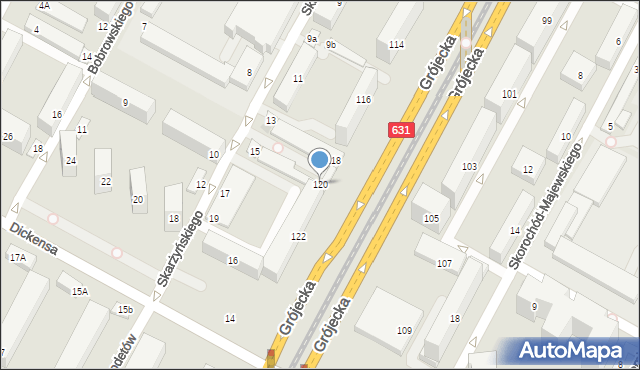 Warszawa, Grójecka, 120, mapa Warszawy