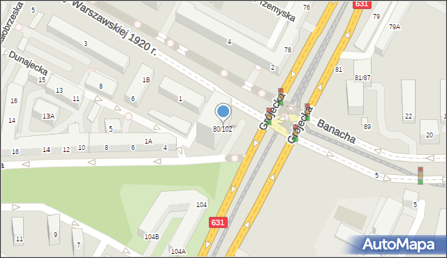 Warszawa, Grójecka, 80/102, mapa Warszawy