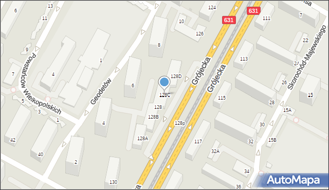 Warszawa, Grójecka, 128C, mapa Warszawy