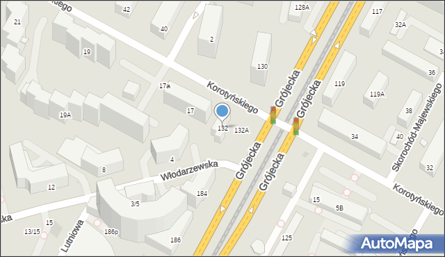 Warszawa, Grójecka, 132, mapa Warszawy