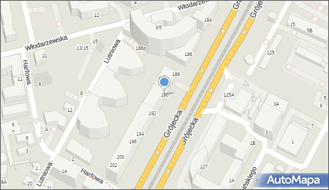 Warszawa, Grójecka, 190, mapa Warszawy